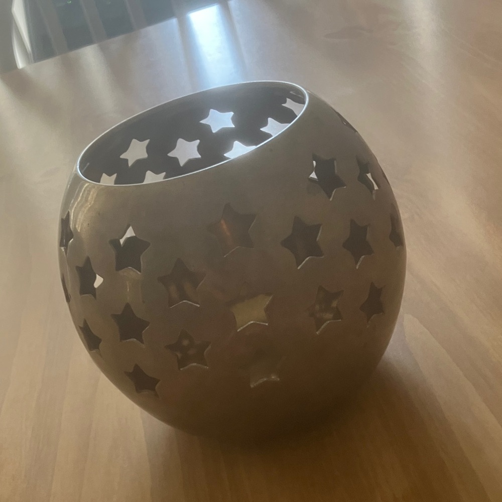 Starry Silver Candle Holder